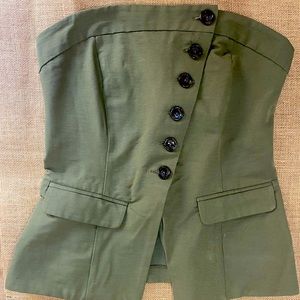 Military Green Blouse Strappless